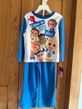 Komar Kids Blue Character Pajama Set with Colorful Print